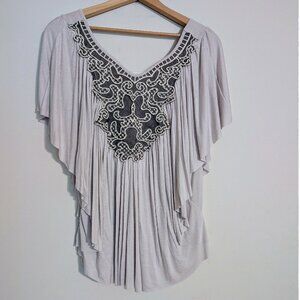 Grace & Lace Light Grey Flutter Sleeve Tunic